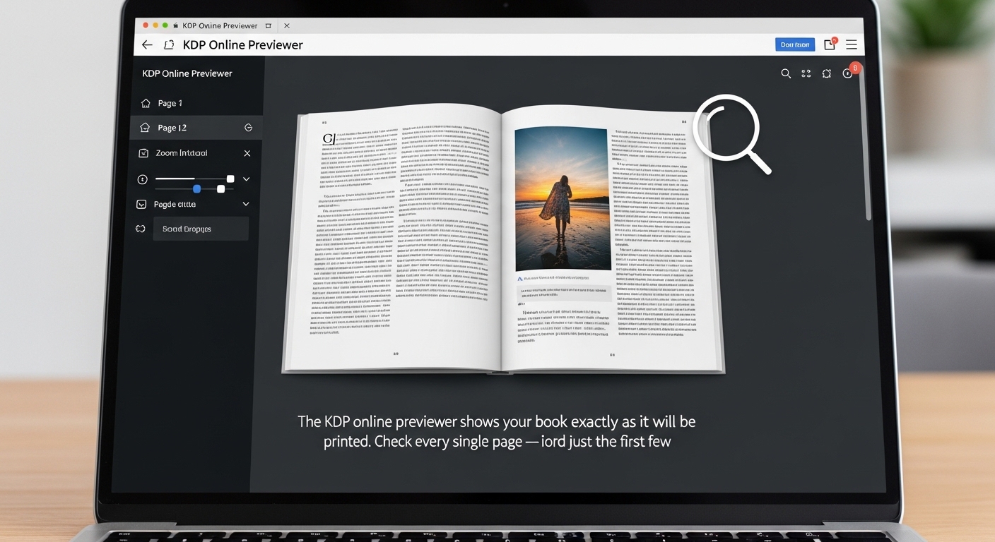 KDP full wrap cover template — front cover, spine, and back cover laid out as single file