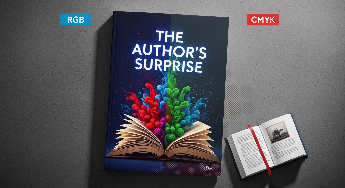 KDP proof copy cover review &mdash; checking spine alignment and colour accuracy of printed book