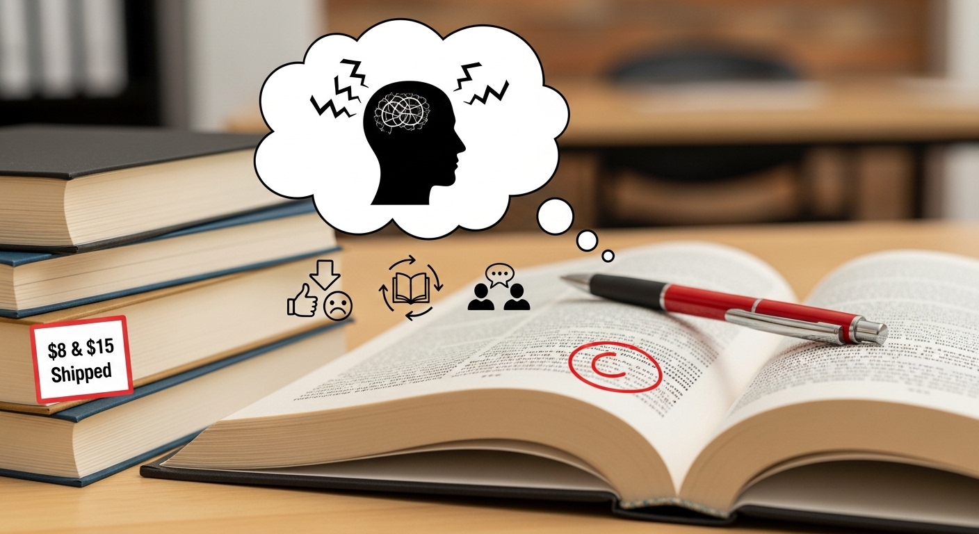 KDP proof copy &mdash; hands holding open a printed paperback book reviewing interior pages